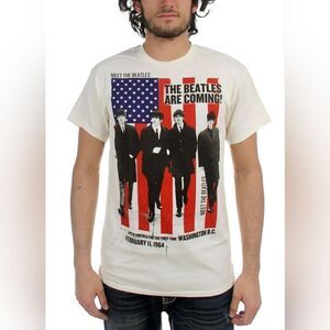 🔹️The Beatles Ivory Meet The Beatles Graphic Short Sleeve Shirt Men's XLarge